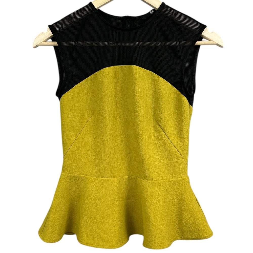 H&M Mesh Top Peplum Blouse Size 4